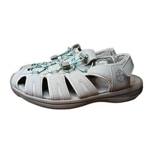 Khombu Womens 10M Ashley Gray Comfort Closed toe Ankle Strap Water Sandals #1195